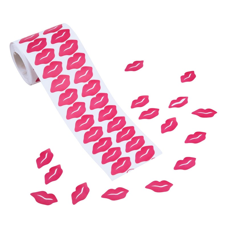 Sunmns Lips Stickers, Perforated Self Adhesive Kisses Stickers, Total 1000 Pieces Per Roll, Rose Red - Image 4
